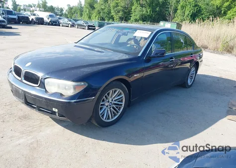 2005 BMW 745Li из США, поврежденный, VIN WBAGN63515DS58163